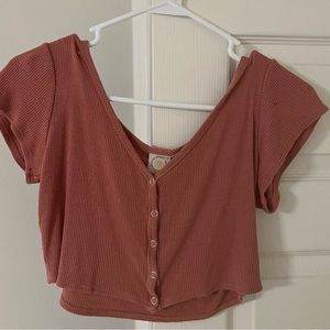 dusty pink crop top. size s. very gently used.